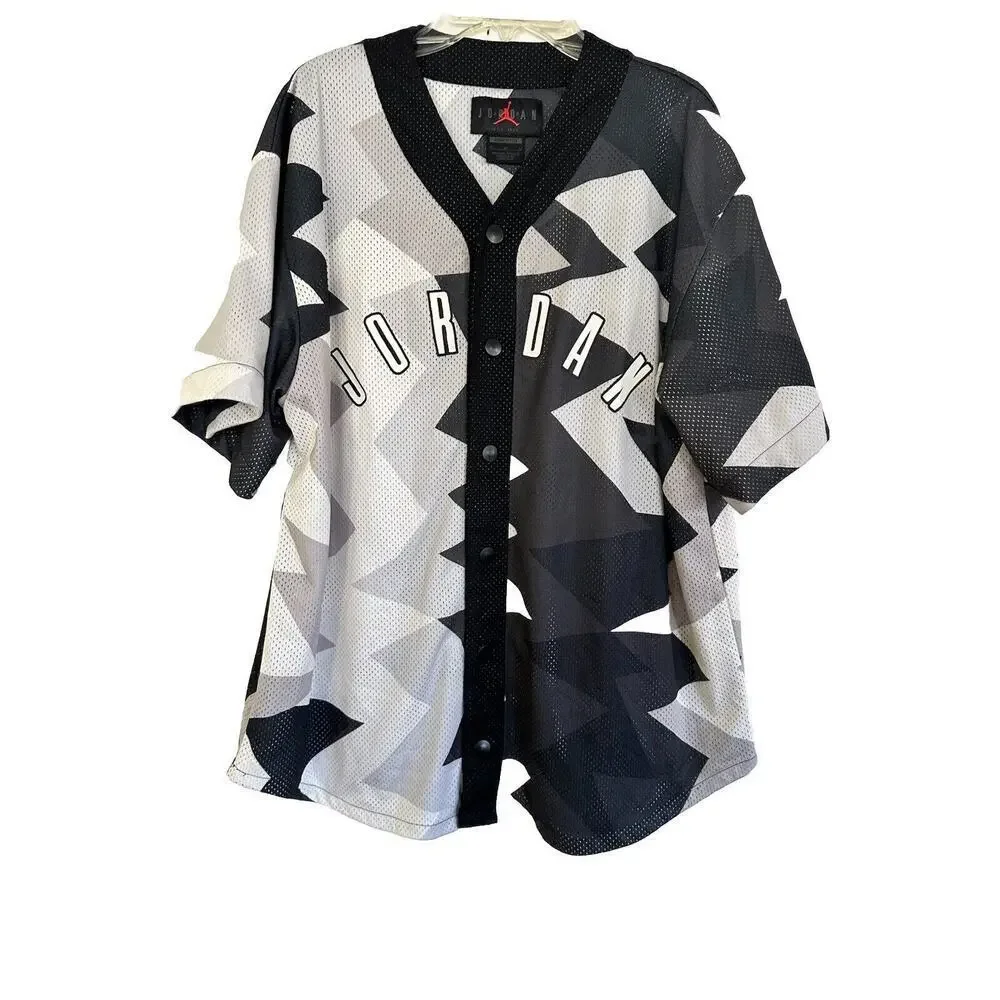 Air Jordan Essentials Snap Button Jersey Top FB7338-200 Mens Size M NWOT